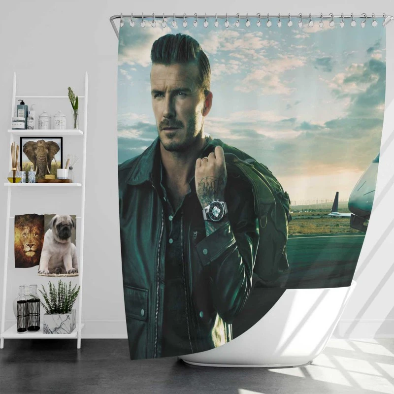 David Beckham La Liga Football Player Shower Curtain