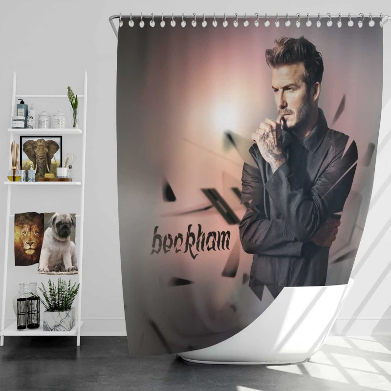 David Beckham Professional English Footballer Shower Curtain