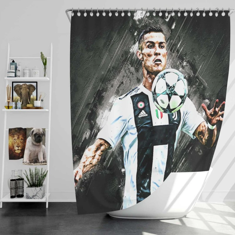 Cristiano Ronaldo Uefa Intertoto Cup Soccer Player Shower Curtain