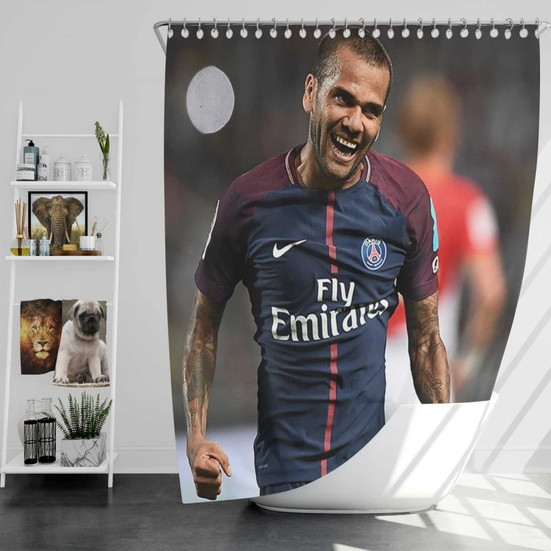 Strong Barcelona Football Player Dani Alves Shower Curtain
