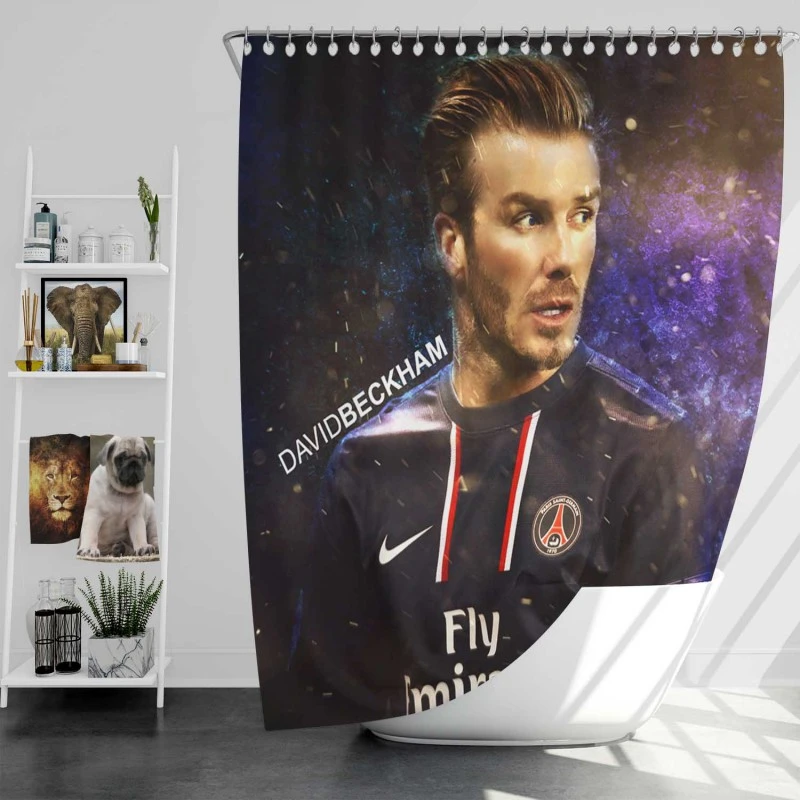Popular Psg Football Player David Beckham Shower Curtain