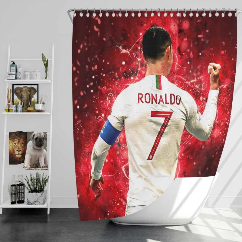 Cristiano Ronaldo Lean Soccer Player Shower Curtain
