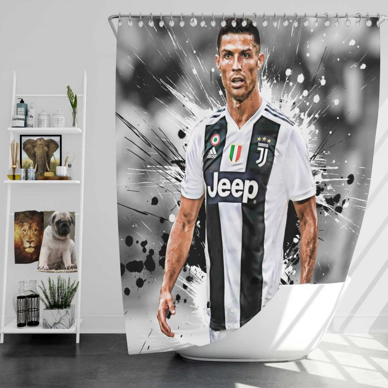 Cristiano Ronaldo Dos Santos Aveiro Footballer Player Shower Curtain