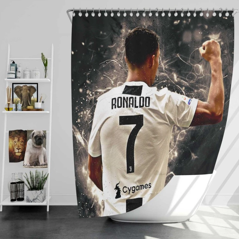Cristiano Ronaldo Gracious Cr7 Footballer Player Shower Curtain