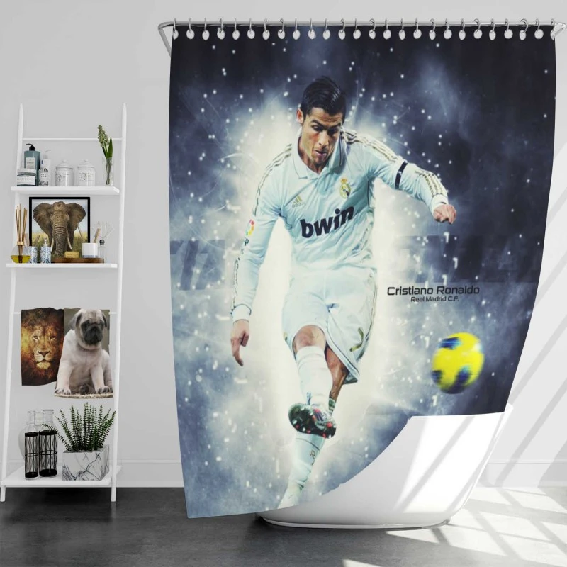 Ethical Cristiano Ronaldo Football Player Shower Curtain