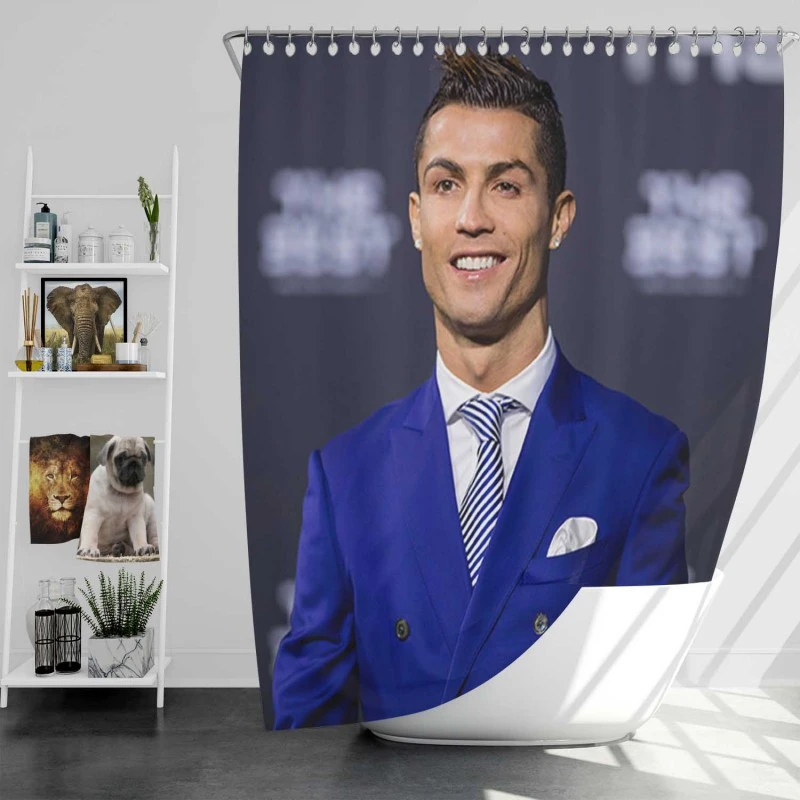 Cristiano Ronaldo Dos Santos Aveiro Soccer Player Shower Curtain