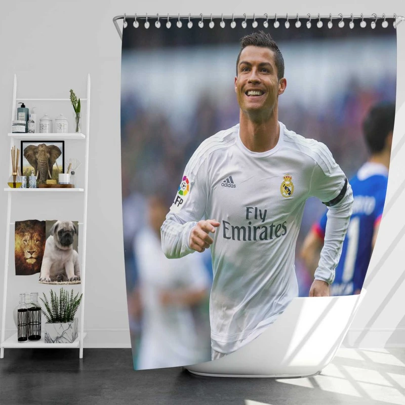 Cristiano Ronaldo Real Madrid Sports Player Shower Curtain