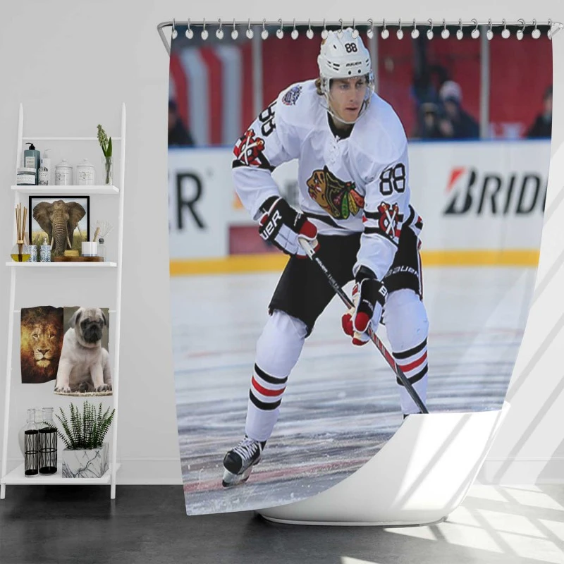 Patrick Kane American Professional Ice Hockey Team Shower Curtain
