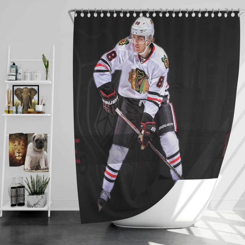 Exciting Nhl Hockey Player Patrick Kane Shower Curtain