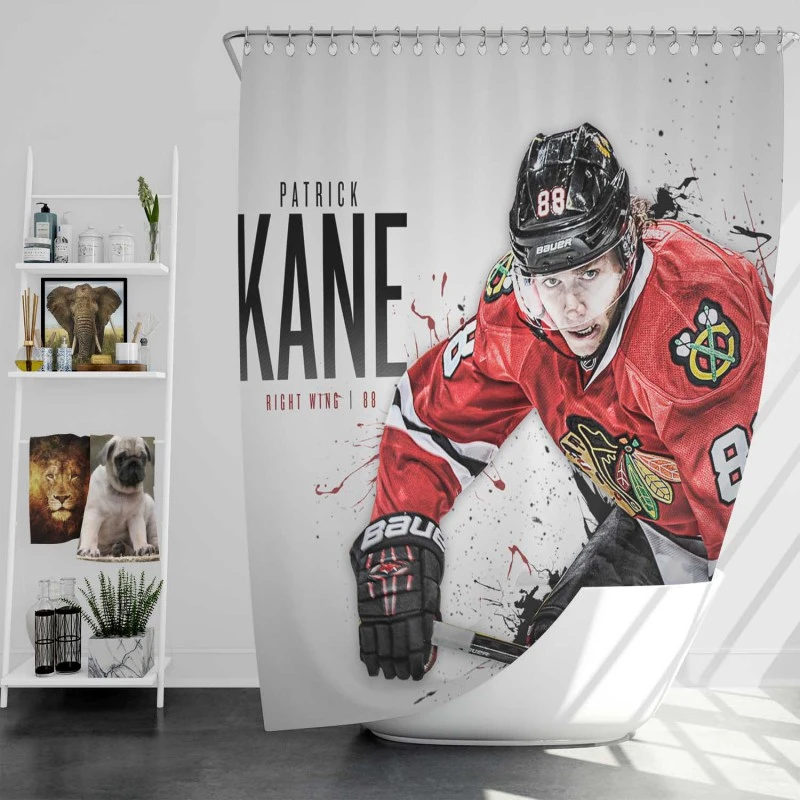 Energetic Nhl Hockey Player Patrick Kane Shower Curtain