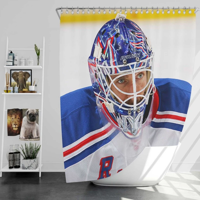Henrik Lindquist Professional Nhl Hockey Player Shower Curtain