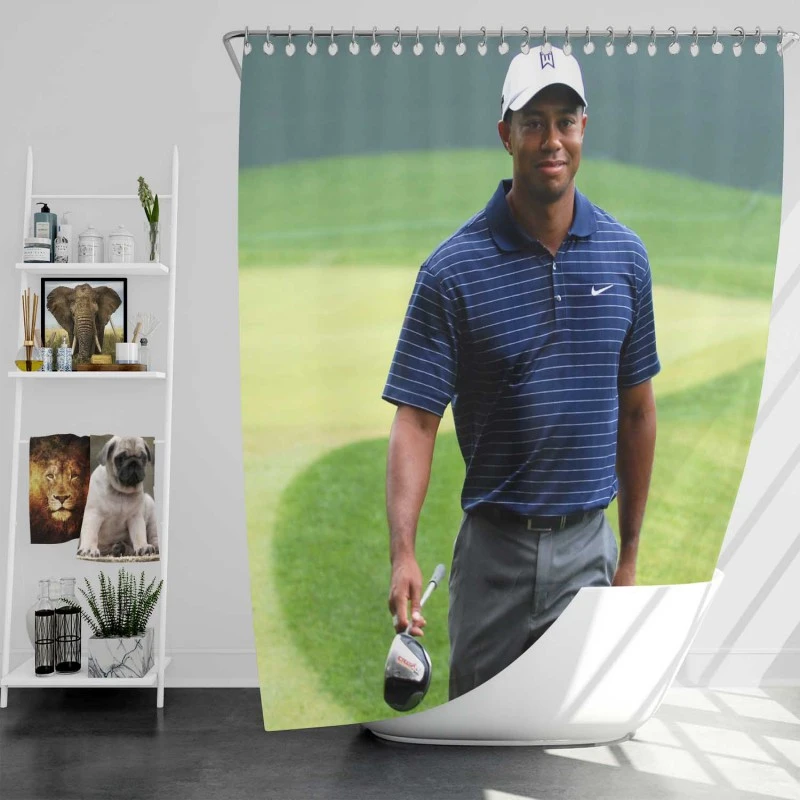 Eldrick Tont Tiger Woods Is An American Professional Golfer Shower Curtain