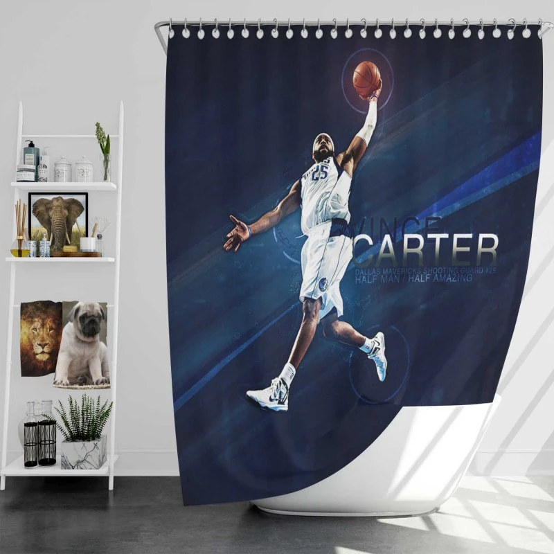 Professional Dallas Mavericksssss Nba Player Vince Carter Shower Curtain