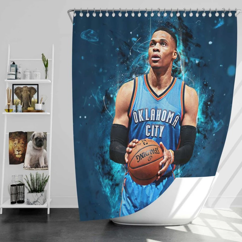 Russell Westbrook Graceful Nba Shower Curtain