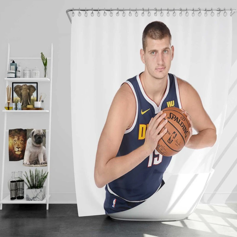 Nikola Jokic Denver Nuggets Nba Basketball Shower Curtain