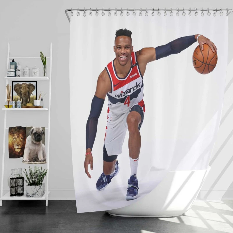 Russell Westbrook Washington Wizards Nba Shower Curtain