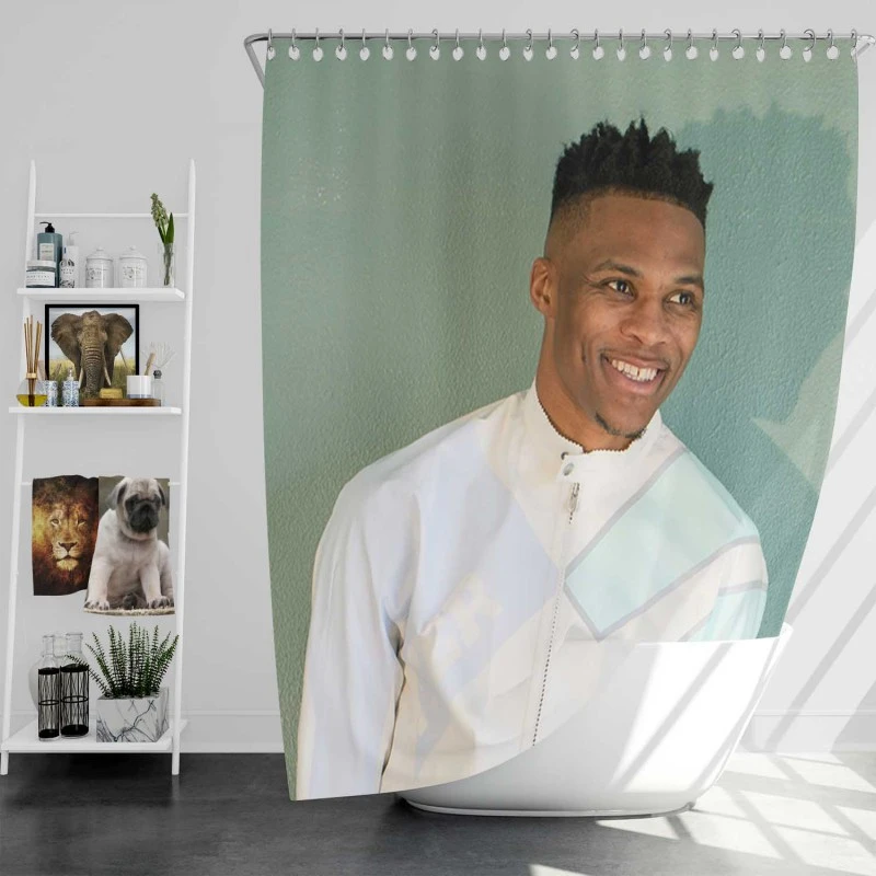 Russell Westbrook Professional Nba Player Shower Curtain