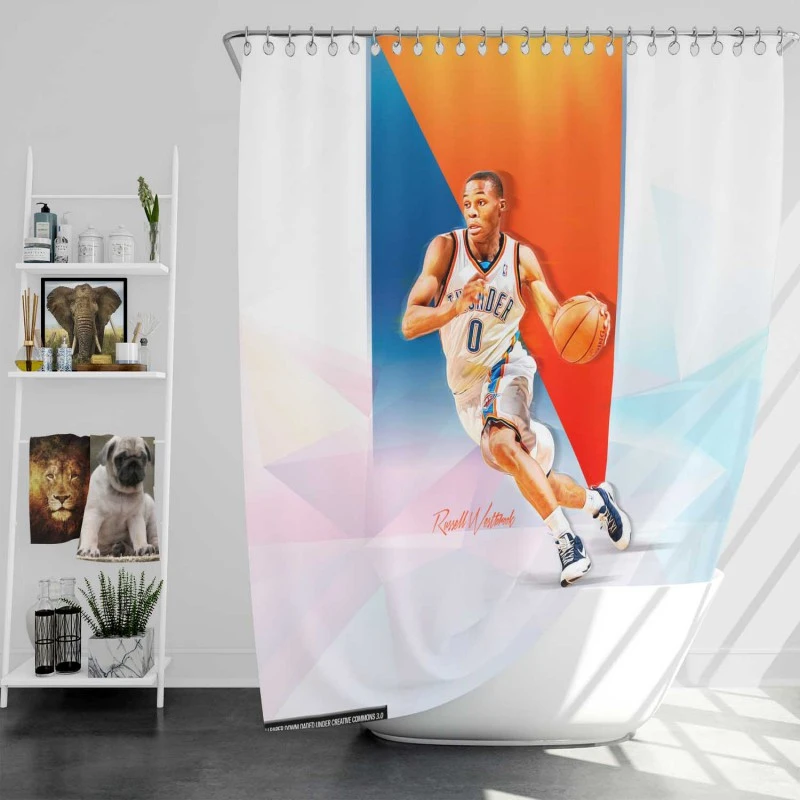 Russell Westbrook Nba Veteran Point Guard Shower Curtain