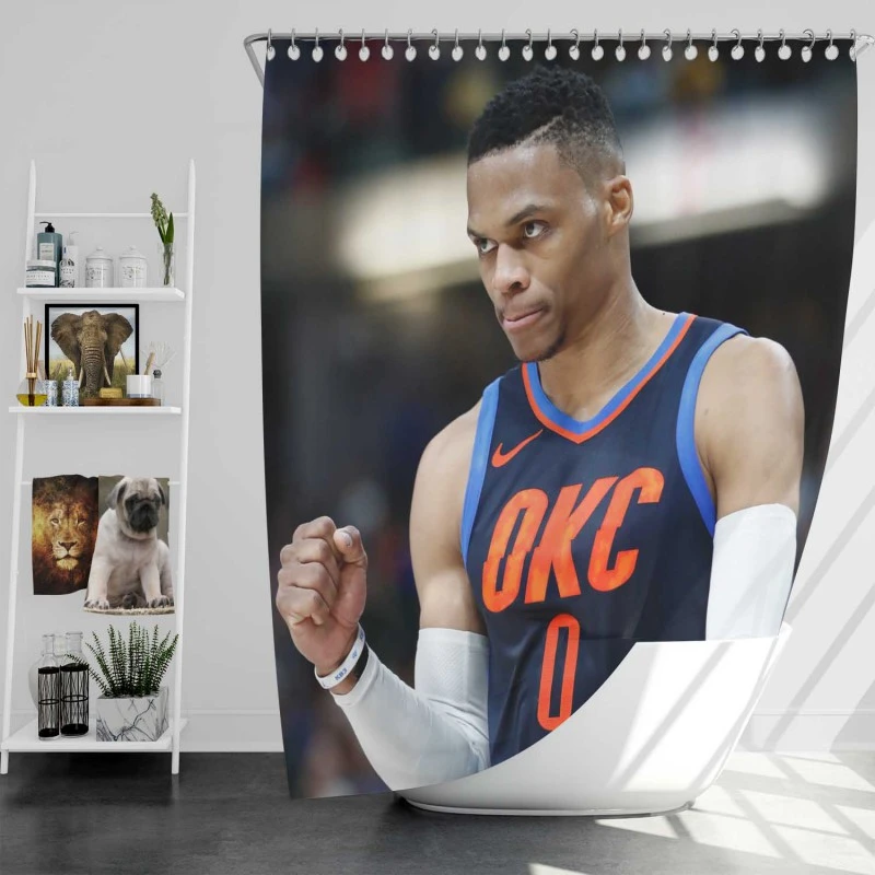 Russell Westbrook Oklahoma City Nba Shower Curtain