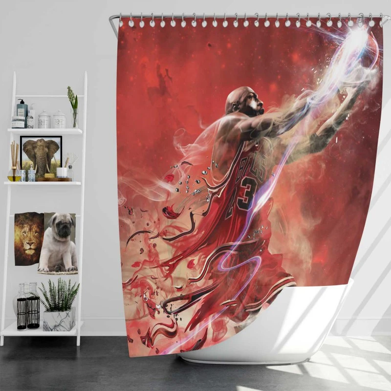 Exciting Nba Basketball Player Michael Jordan Shower Curtain