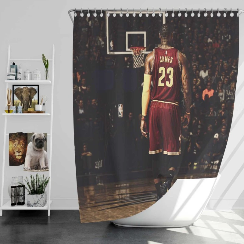 Sensational Nba Basketball Player Lebron James Shower Curtain