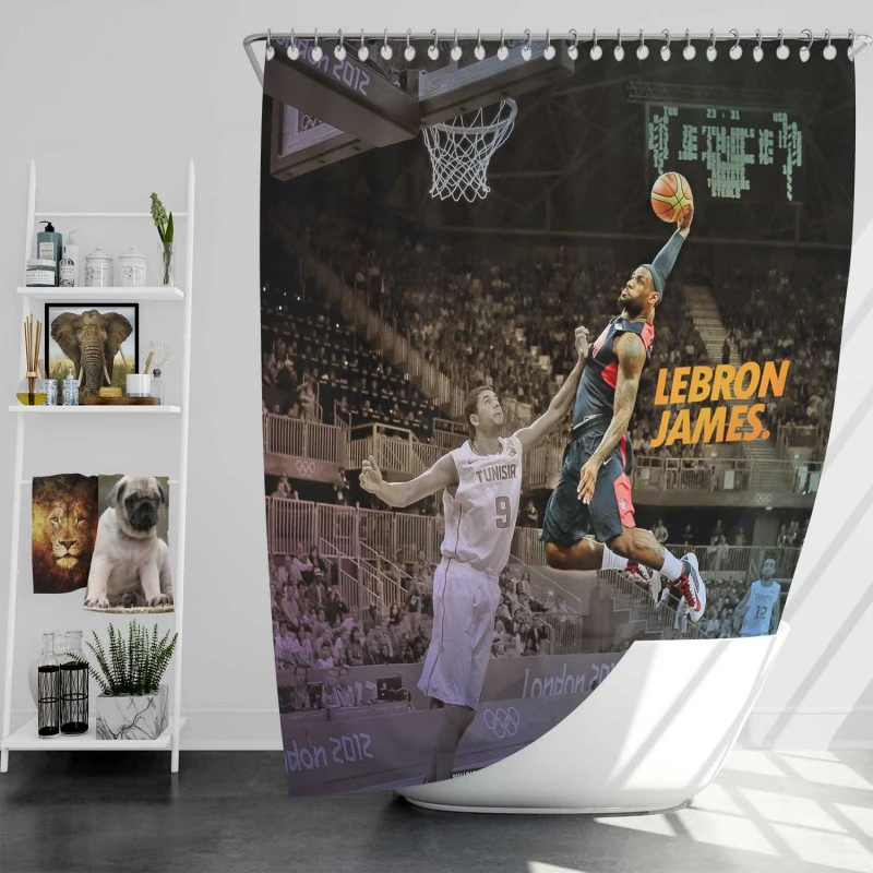 Popular Nba Basketball Player Lebron James Shower Curtain