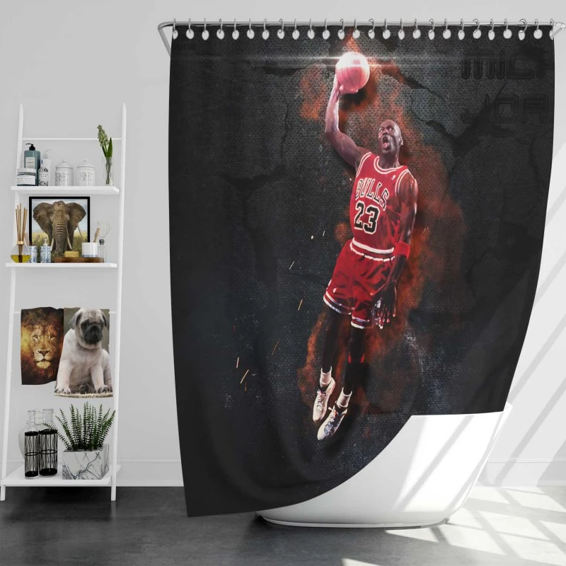 Popular Nba Basketball Player Michael Jordan Shower Curtain