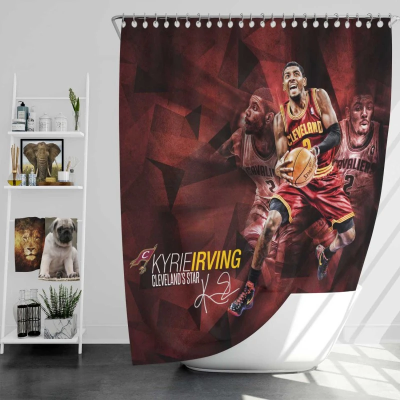 Kyrie Irving Powerful Nba Basketball Player Shower Curtain