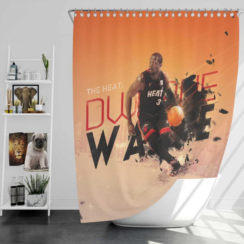 Dwyane Wade Professional Nba Basketball Player Shower Curtain
