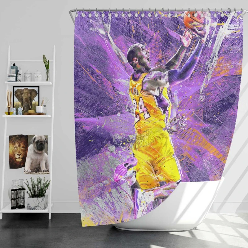 Powerful Nba Basketball Player Kobe Bryant Shower Curtain