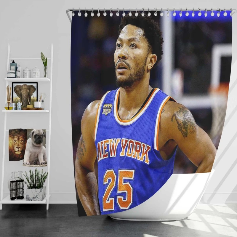 Popular Nba Basketball Player Derrick Rose Shower Curtain