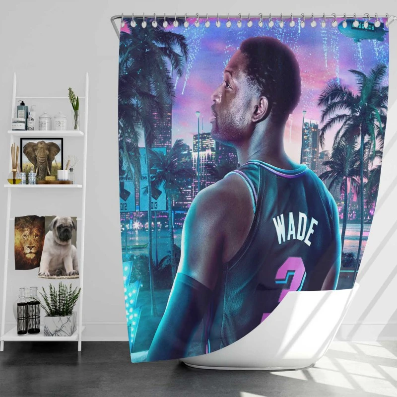 Dwyane Wade In Nba 2K20 Game Shower Curtain
