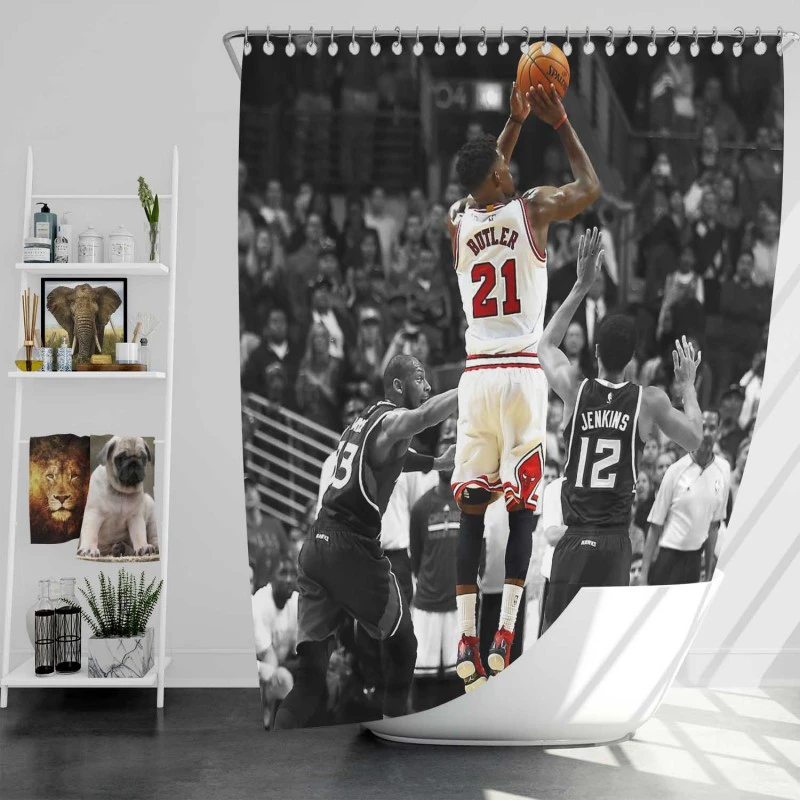 Jimmy Butler Chicago Bulls Professional Nba Basketball Player Shower Curtain