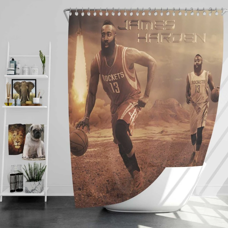 James Harden Strong Nba Basketball Player Shower Curtain