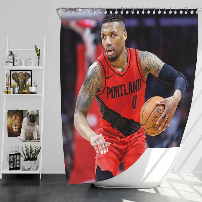 Excellent Nba Basketball Player Damian Lillard Shower Curtain