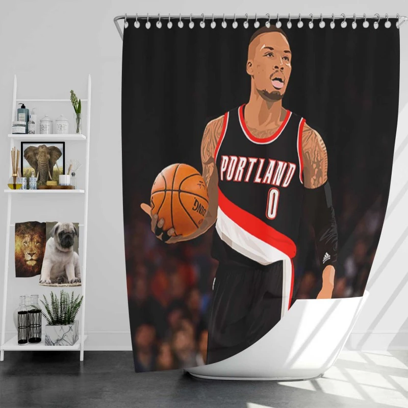 Damian Lillard Top Ranked Nba Basketball Player Shower Curtain