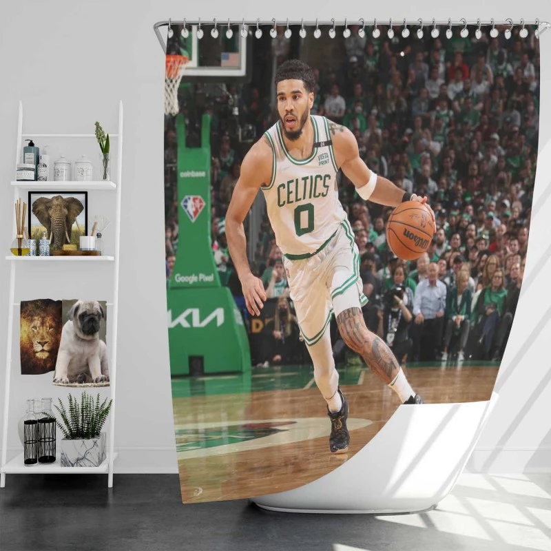Jayson Tatum Professional Nba Basketball Player Shower Curtain