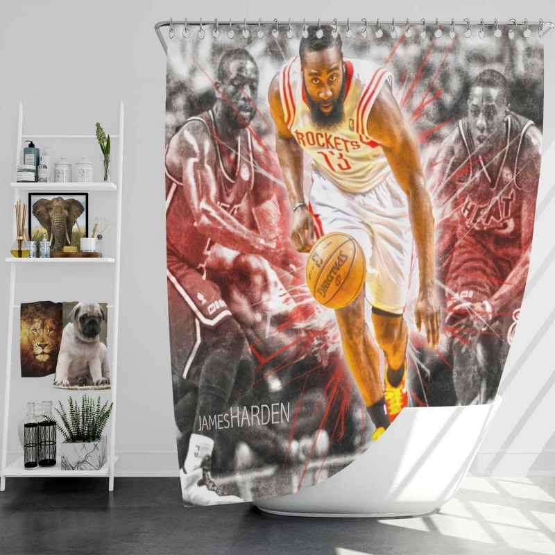 James Harden Exciting Nba Basketball Player Shower Curtain