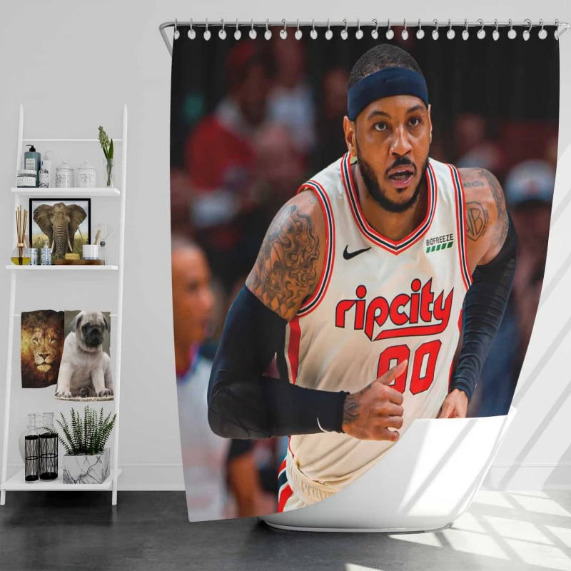 Carmelo Anthony Top Ranked Nba Basketball Player Shower Curtain