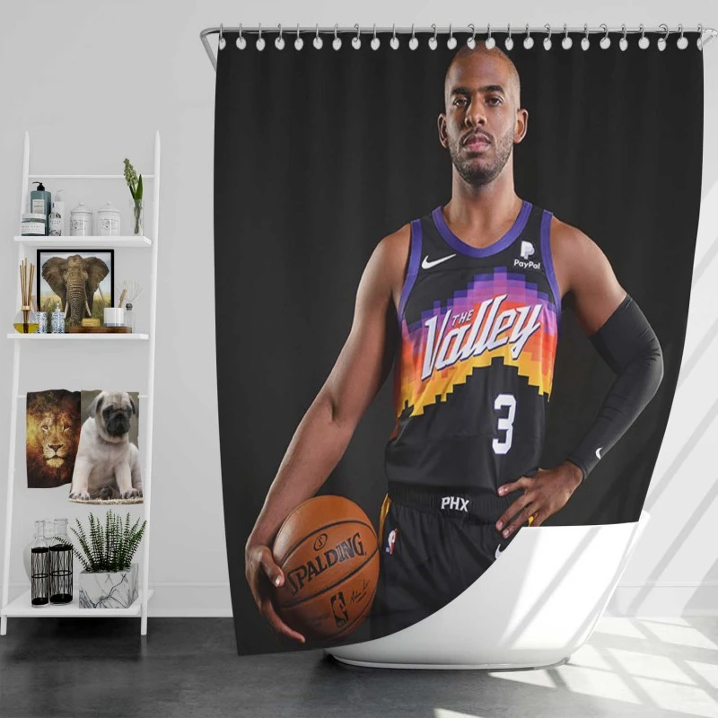 Chris Paul Professional Nba Basketball Player Shower Curtain
