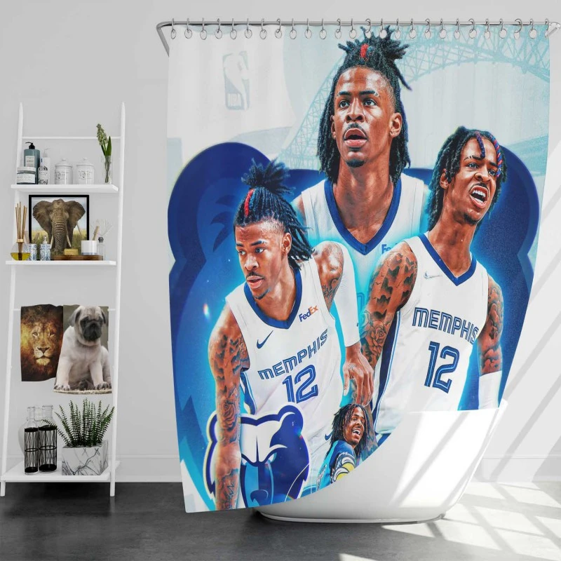 Ja Morant Exciting Nba Basketball Player Shower Curtain