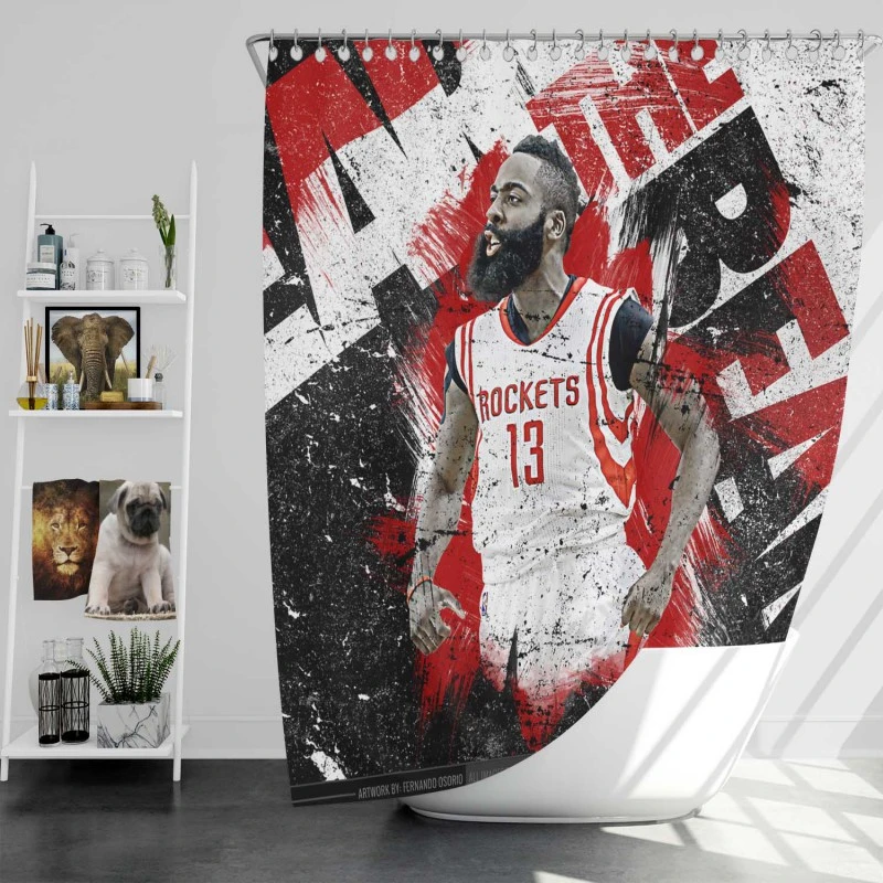 James Harden Professional Nba Basketball Player Shower Curtain
