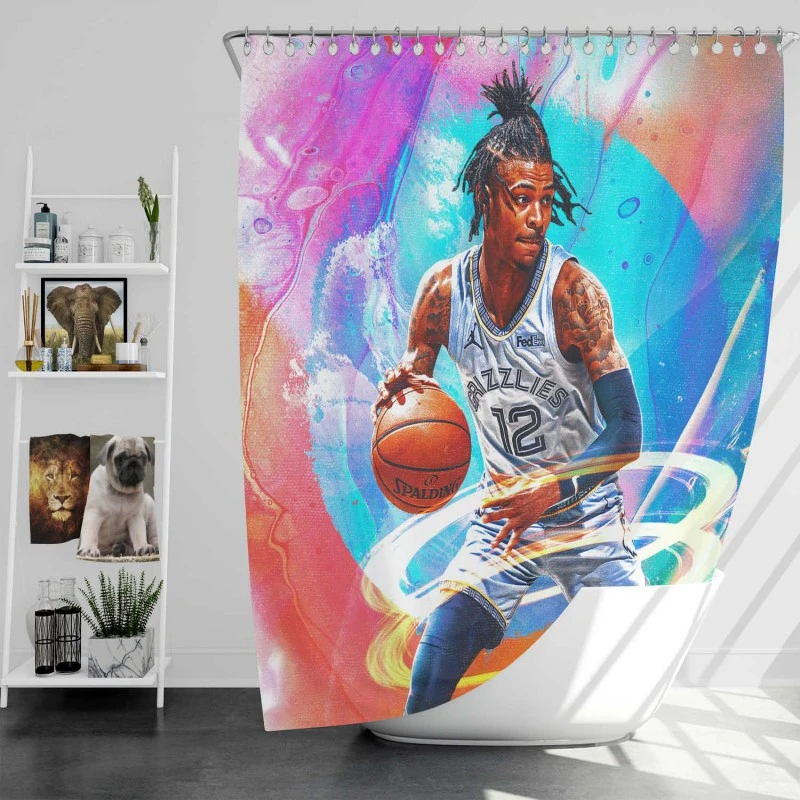 Ja Morant Strong Nba Basketball Player Shower Curtain
