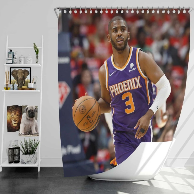 Chris Paul Phoenix Suns Nba Basketball Player Shower Curtain
