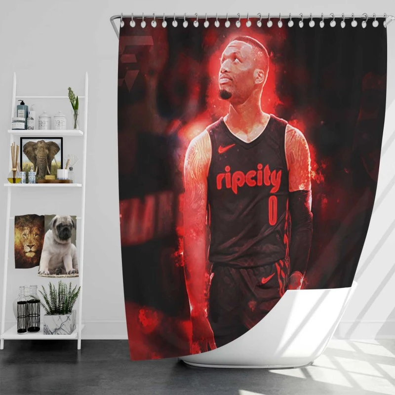 Professional Nba Basketball Player Damian Lillard Shower Curtain
