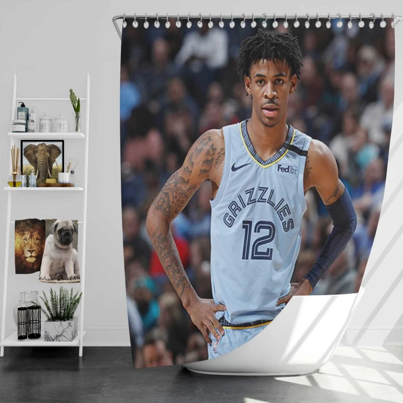 Ja Morant Top Ranked Nba Basketball Player Shower Curtain