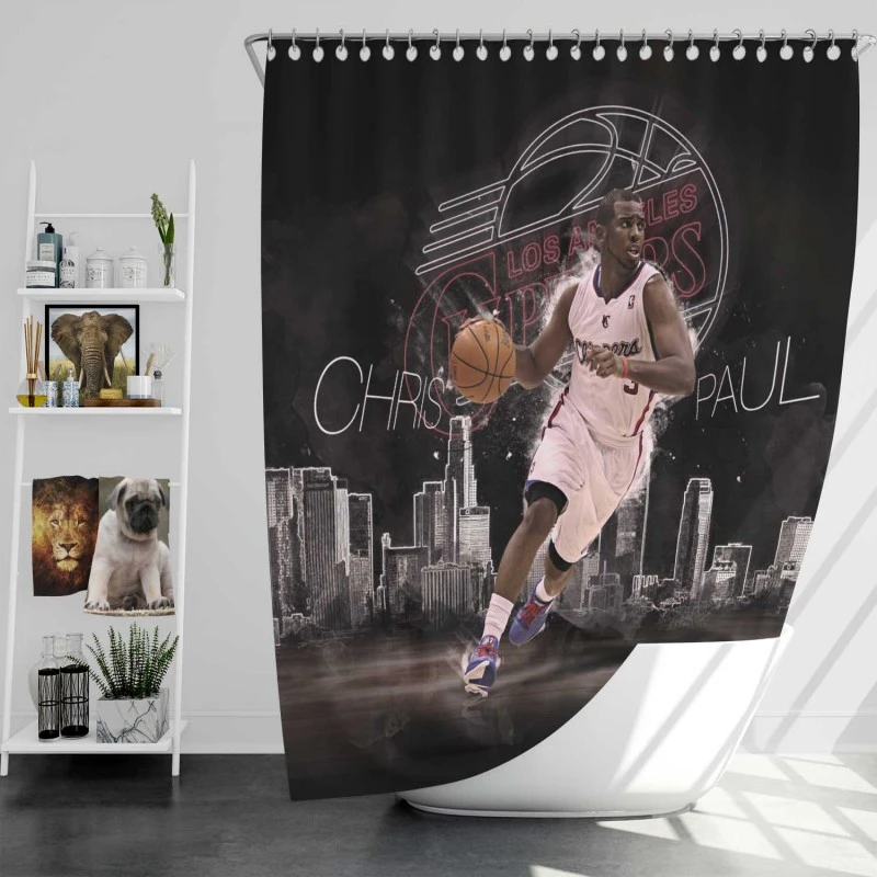 Chris Paul Popular Nba Basketball Player Shower Curtain