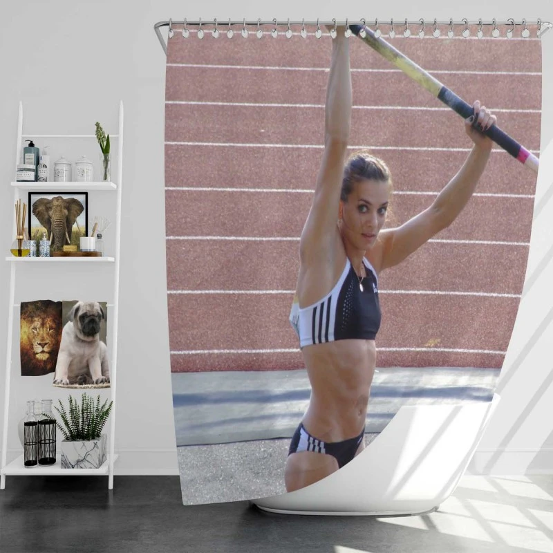 Greatest Female Pole Vaulter Yelena Isinbayeva Shower Curtain