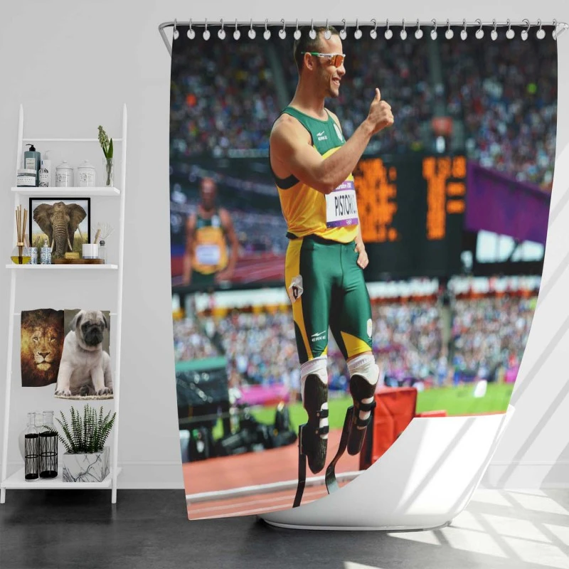 Oscar Pistorius South African Professional Sprinter Shower Curtain
