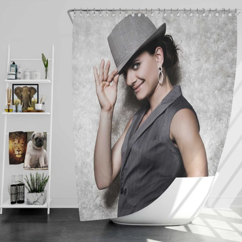 Pole Vaulter World Champion Yelena Isinbayeva Shower Curtain